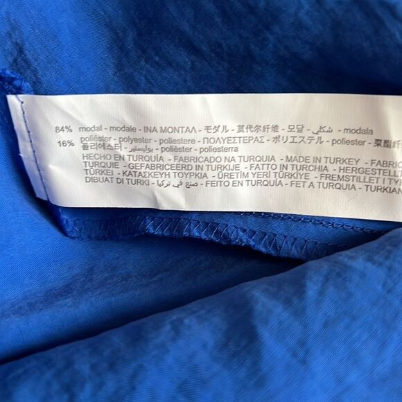 Zara Blue Slip Dress With Ruching - Picture 6 of 10